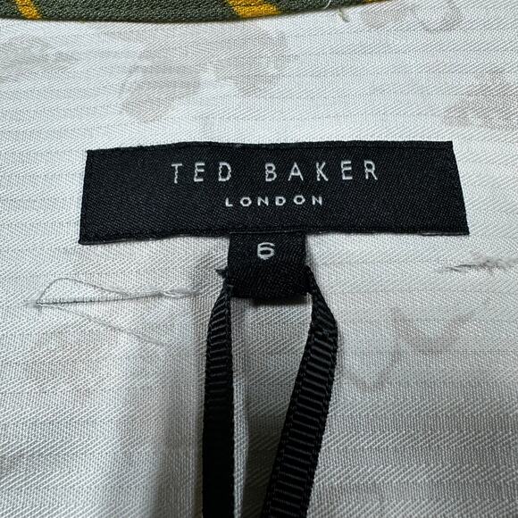 Ted Baker Viktor Dark Green Floral Short Sleeve Button Down Men's 6 (US XXL) NWT - Picture 4 of 9